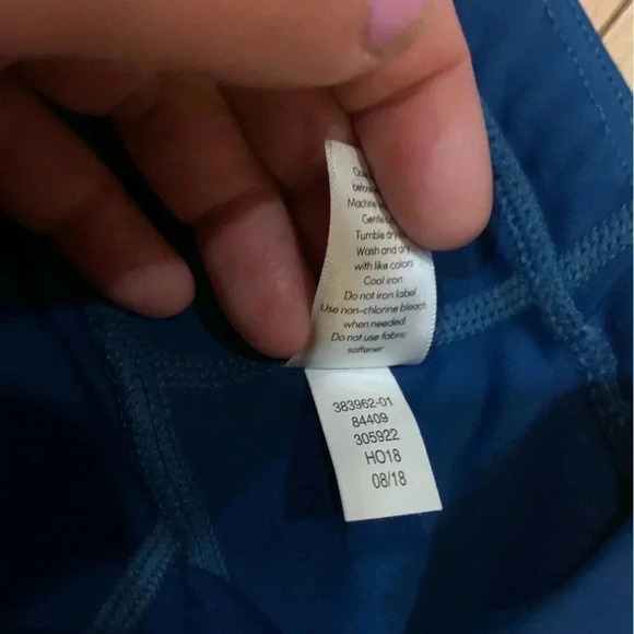 Athleta Contender Tight Powerlift Blue Peacock zip pockets mid rise | size MP - Picture 12 of 12